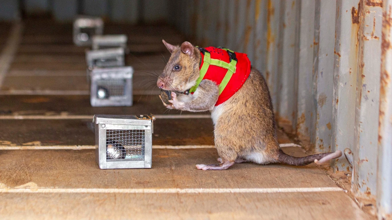 Wielkoszczury gambijskie są wykorzystywane do wykrywania przemytu