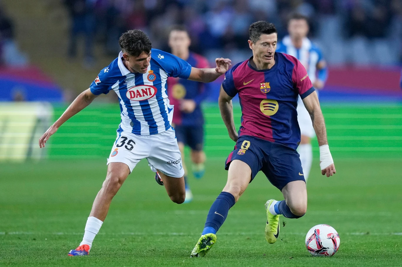 Robert Lewandowski w meczu z Espanyolem