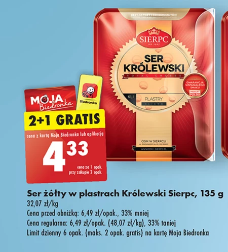 Sierpc Ser królewski plastry 135 g