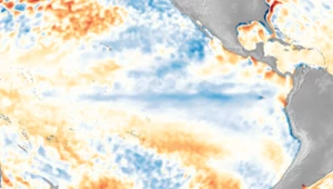 Przykład zjawiska La Niña w 2017 roku.