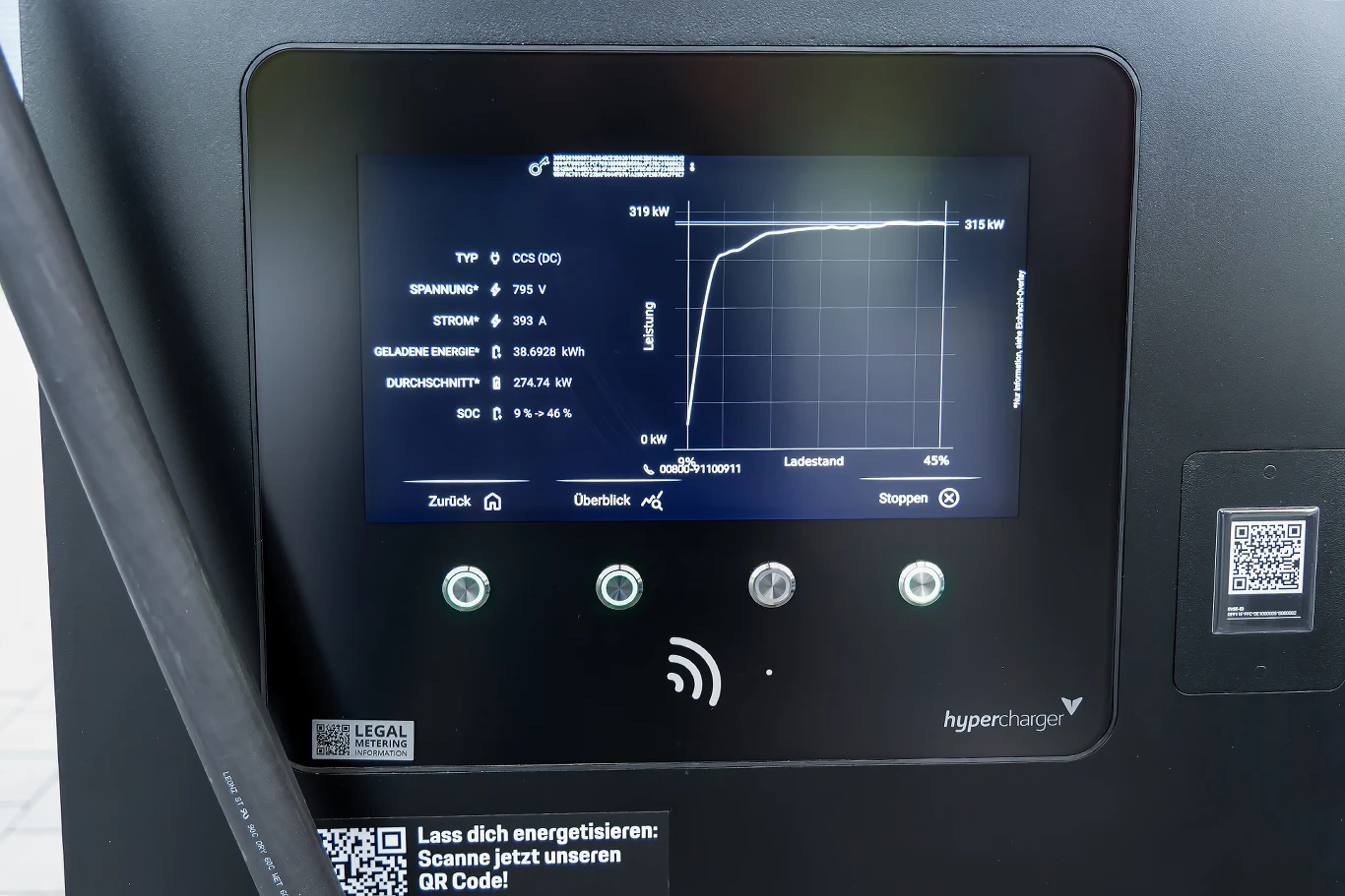 Krzywa ładowania w Porsche Taycan pozwala utrzymać powyżej lub w okolicy 300 kW aż do ponad 60 proc. ładowania. 