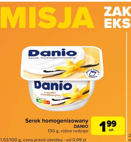 Danio Serek homogenizowany o smaku waniliowym 130 g