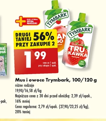 Tymbark Mus jabłko mango banan 120 g