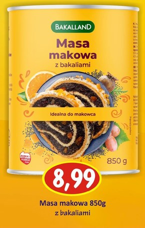 Bakalland Masa makowa z bakaliami 850 g  niska cena