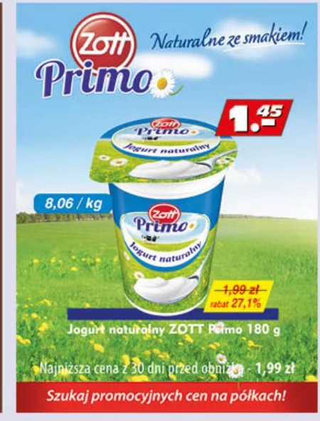 Zott Primo Jogurt naturalny 180 g