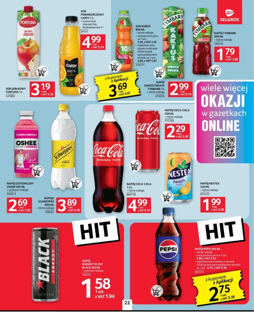 Gazetka: Oferta spożywcza w Selgros (bez alkoholu)  - strona 22