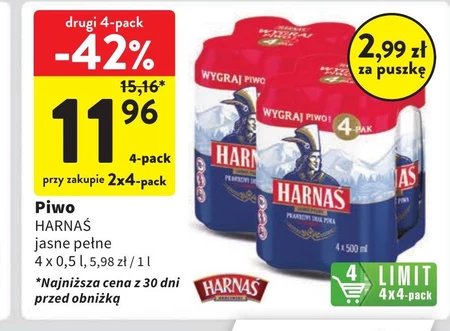 Harnaś Piwo jasne pełne 4 x 500 ml