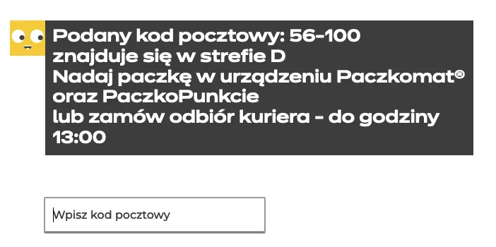 Godziny graniczne dla własnej strefy można sprawdzić na stronie InPostu.