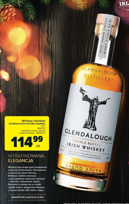 Glendalough Double Barrel Irish Whiskey 700 ml