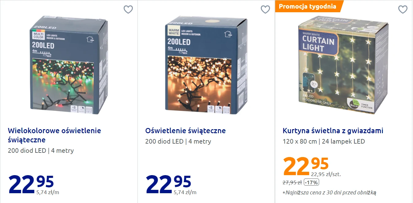 Lampki świąteczne w Action