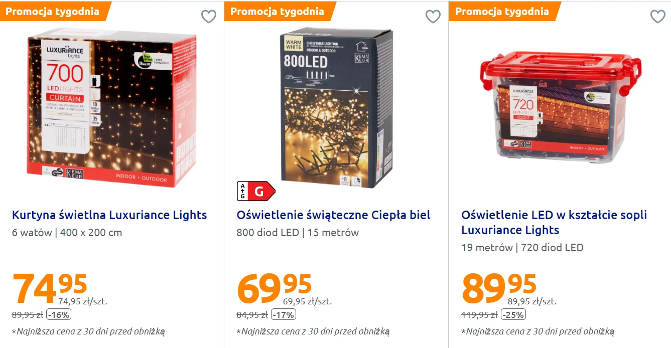 Lampki świąteczne w Action