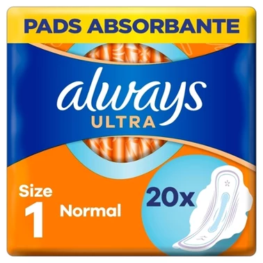 Always Ultra Normal (R1) Ze Skrzydełkami Podpaski 20 Sztuk - 0