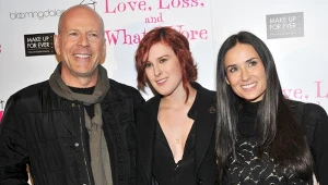 Bruce Willis, Rumer Willis i Demi Moore na premierze filmu w 2011 roku