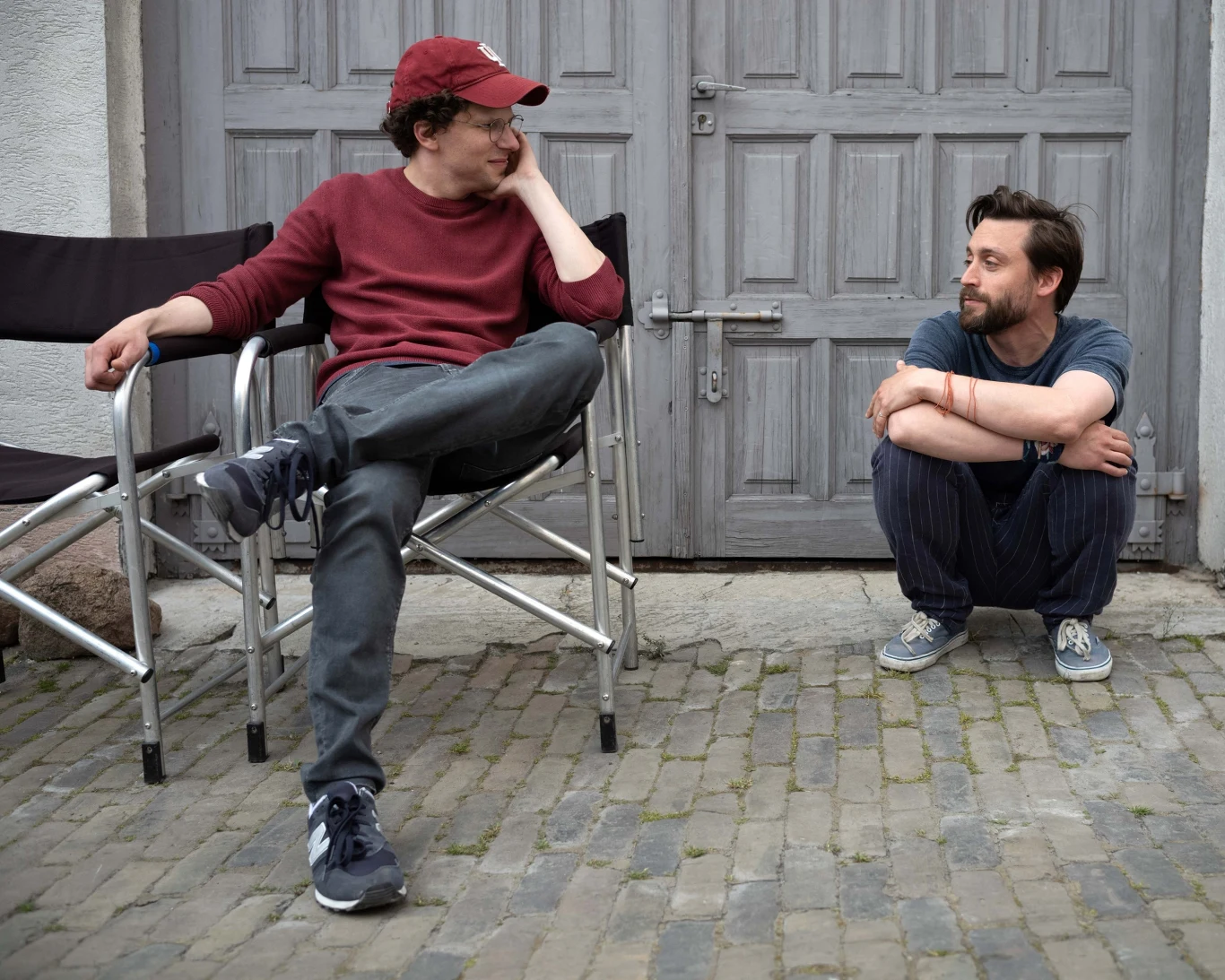 Jesse Eisenberg i Kieran Culkin na planie filmu "Prawdziwy ból" Jesse Eisenberg i Kieran Culkin na planie filmu "Prawdziwy ból"