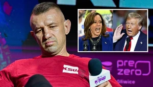 Tomasz Adamek - w ramce Kamala Harris i Donald Trump