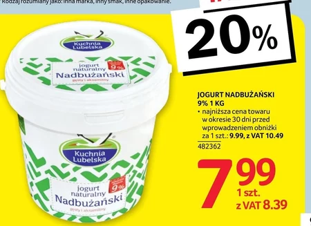 Kuchnia Lubelska Jogurt naturalny nadbużański 1 kg
