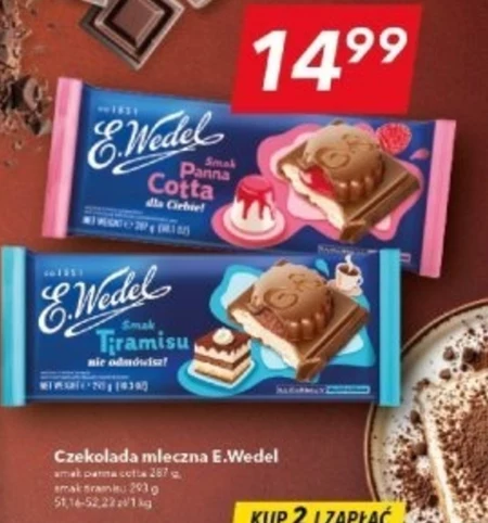 E. Wedel Czekolada mleczna o smaku tiramisu 293 g 