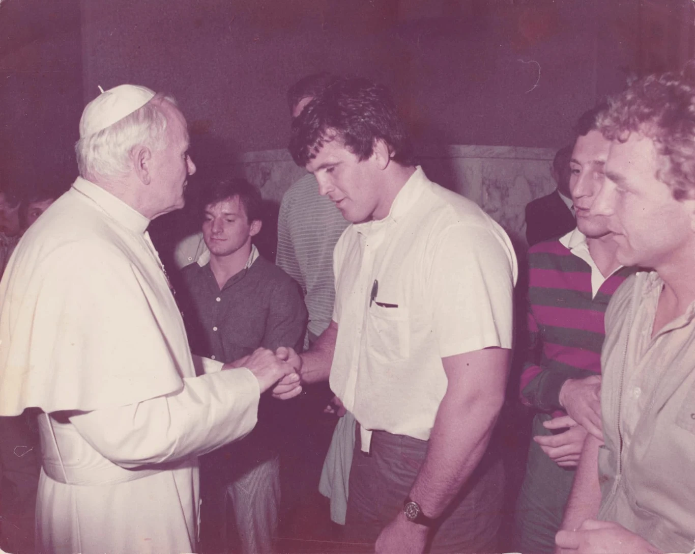 Roman Wrocławski podczas audiencji u papieża Jana Pawła II tuż przed igrzyskami olimpijskimi w 1988 roku