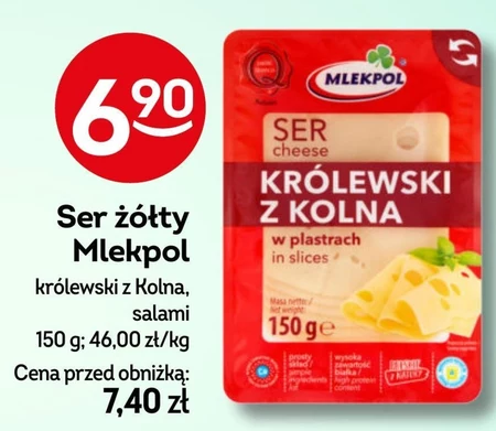 Mlekpol Ser królewski z Kolna w plastrach 150 g