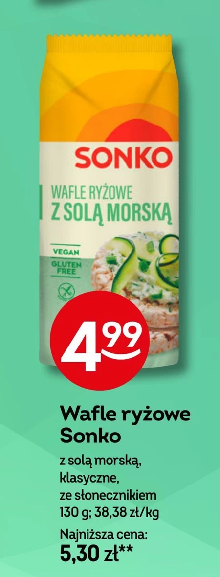 Sonko Wafle ryżowe z solą morską 130 g (14 sztuk)