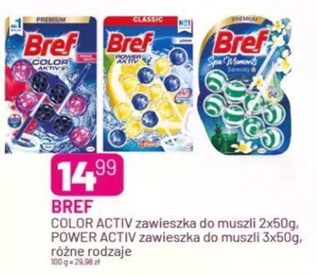 Bref WC DeLuxe Zawieszka myjąco-zapachowa do muszli WC czarujący jaśmin 2 x 50 g