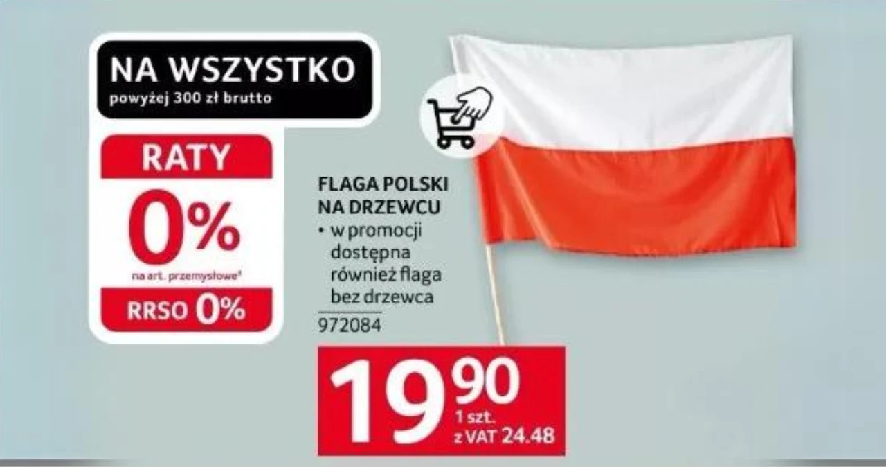 FLAGA POLSKI NA DRZEWCU - SELGROS