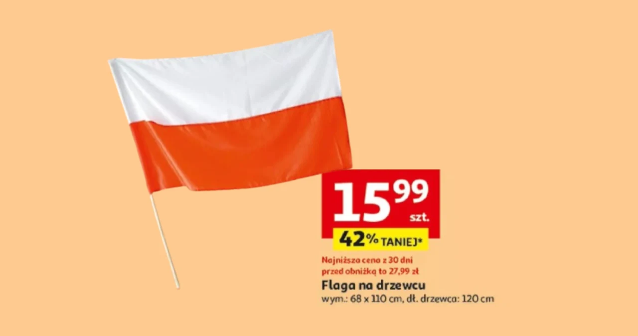 FLAGA POLSKI NA DRZEWCU - AUCHAN