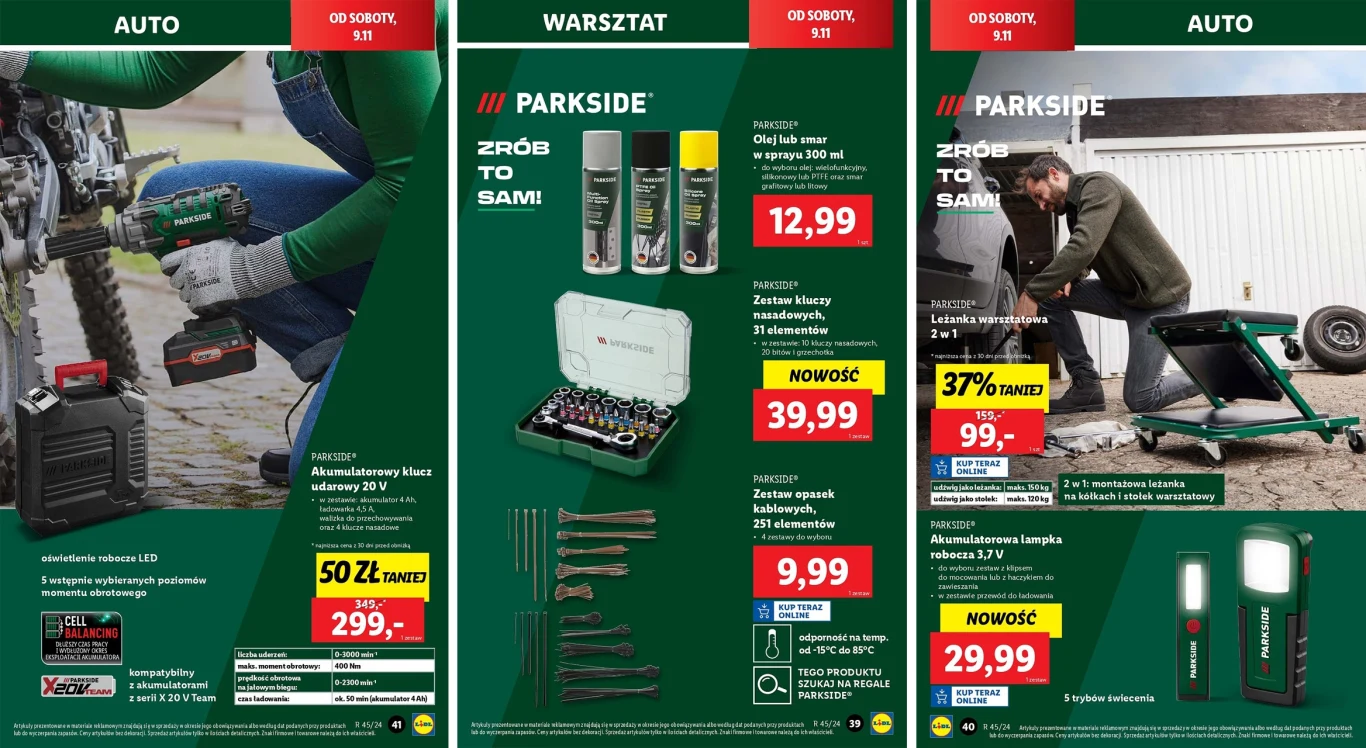 Oferta narzędzi garażowych w sklepach Lidl Polska / Fot. Lidl Polska 