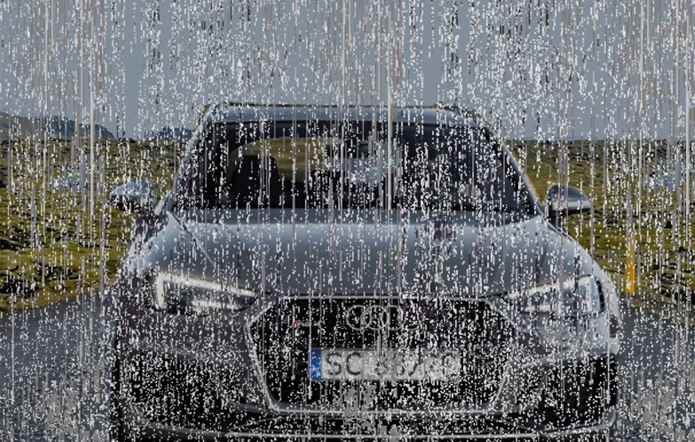 Samochód na światłach do jazdy dziennej