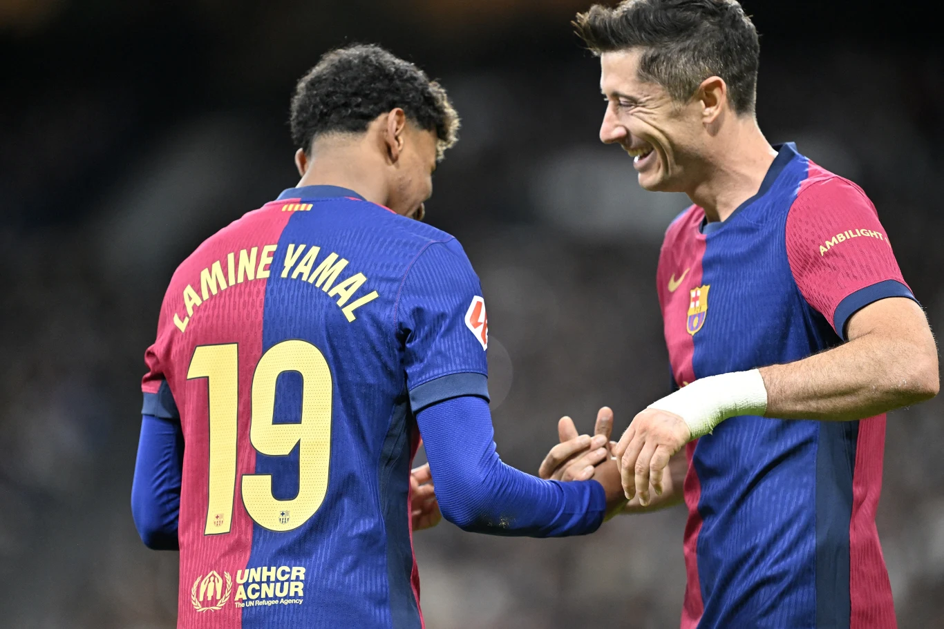 Lamine Yamal i Robert Lewandowski