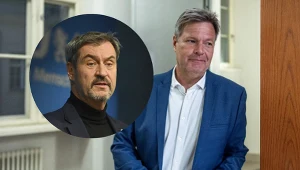 Markus Soeder (na zdj. w kółku) nie zostawił suchej nitki na Robercie Habecku. Lider Zielonych chce zostać nowym kanclerzem Niemiec 