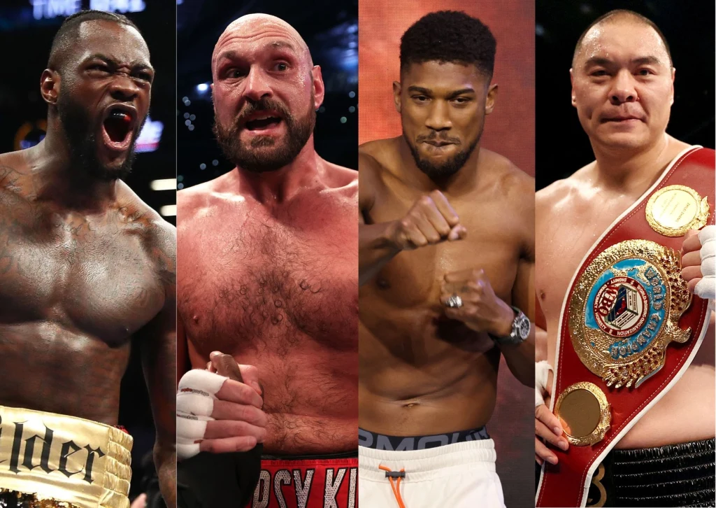 Deontay Wilder, Tyson Fury, Anthony Joshua i Zhilei Zhang Deontay Wilder, Tyson Fury, Anthony Joshua i Zhilei Zhang