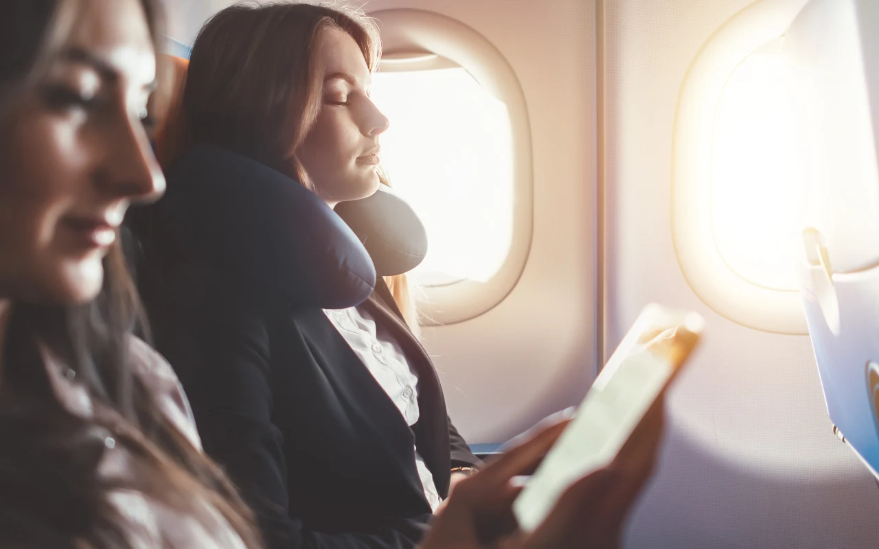 Relaks podczas lotu samolotem