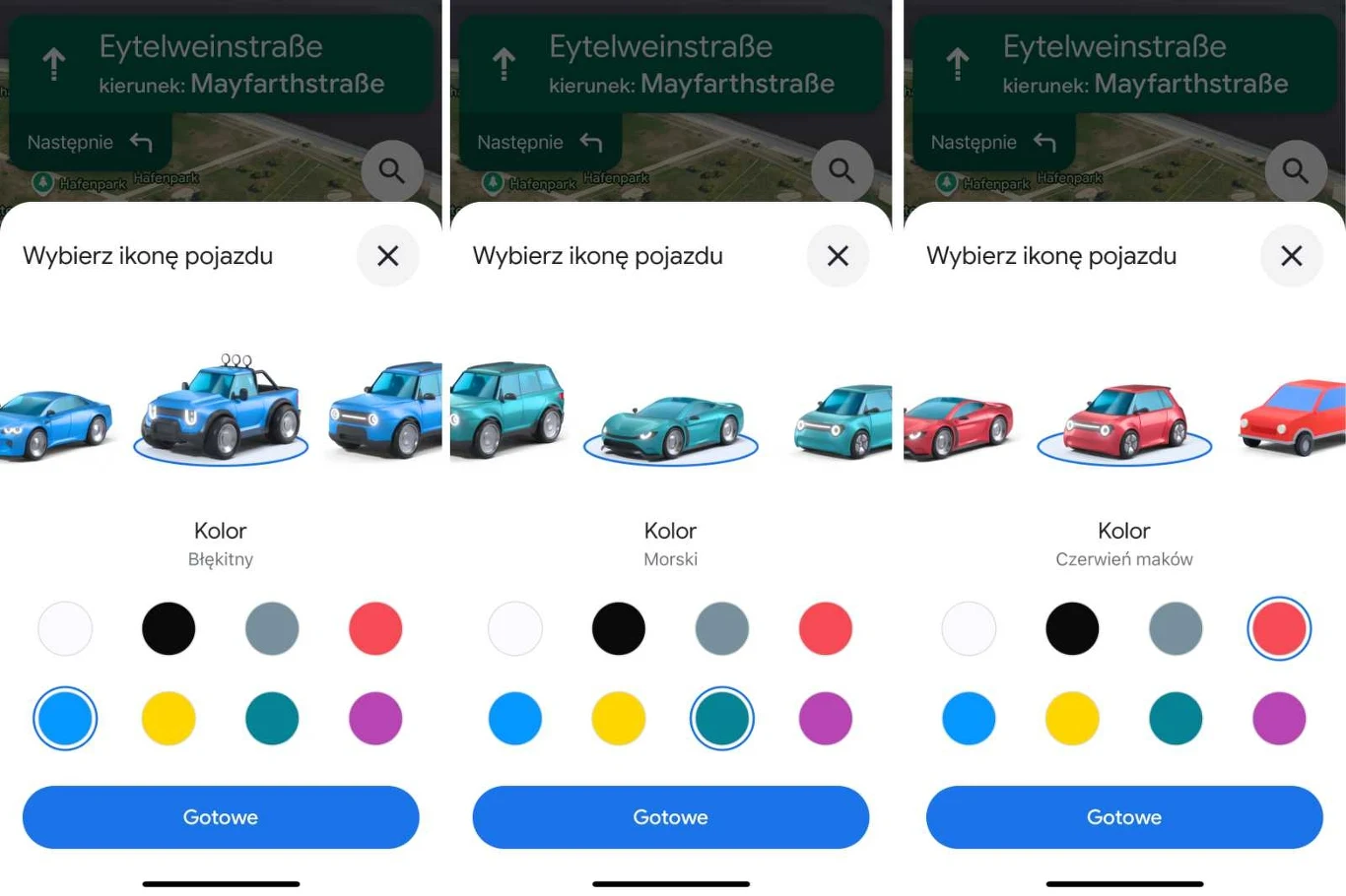 Nowe ikony pojazdu w Google Maps Nowe ikony pojazdu w Google Maps