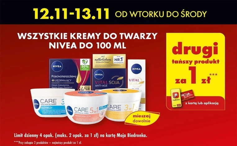 Kremy do twarzy Nivea za 1 zł! 