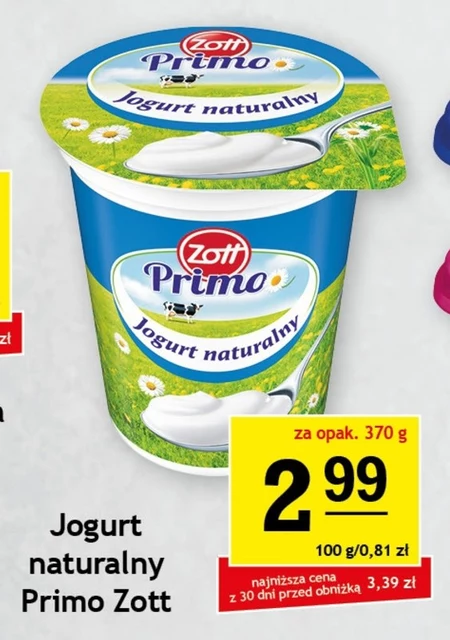 Zott Primo Jogurt naturalny 370 g