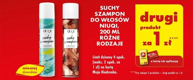Suche szampony Niuqi za złotówkę 