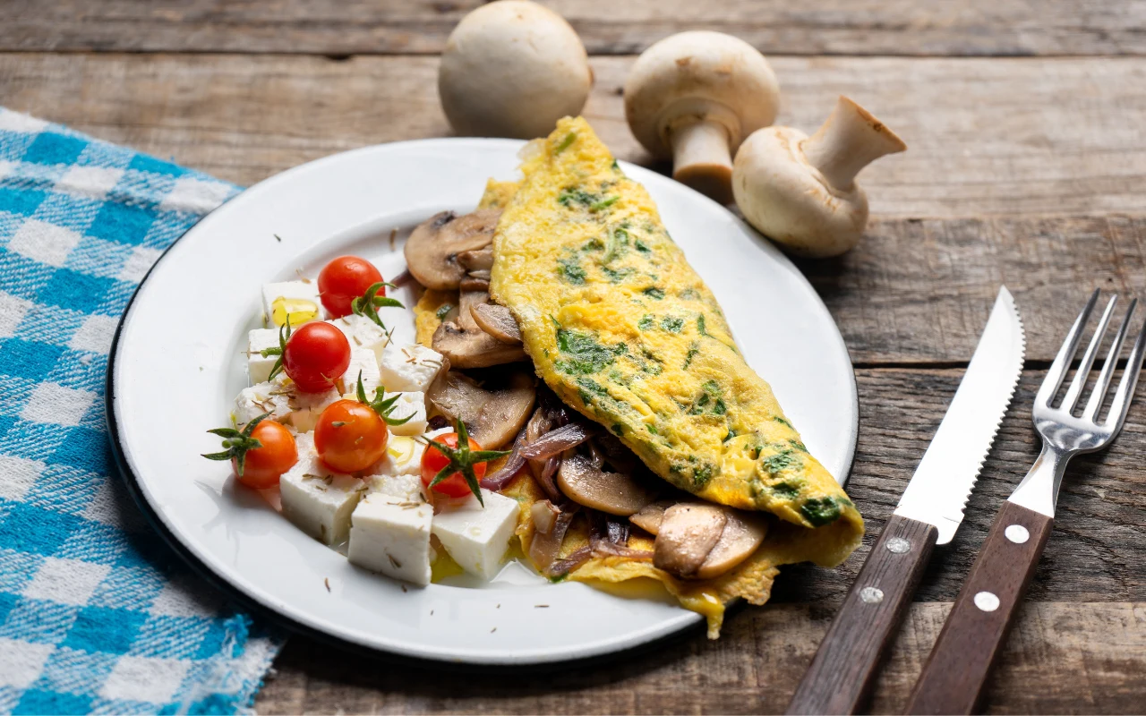 Pyszny omlet z pieczarkami
