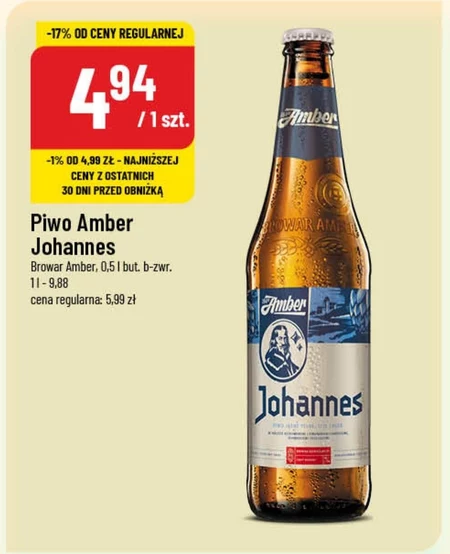 Amber Johannes Piwo jasne pełne 500 ml
