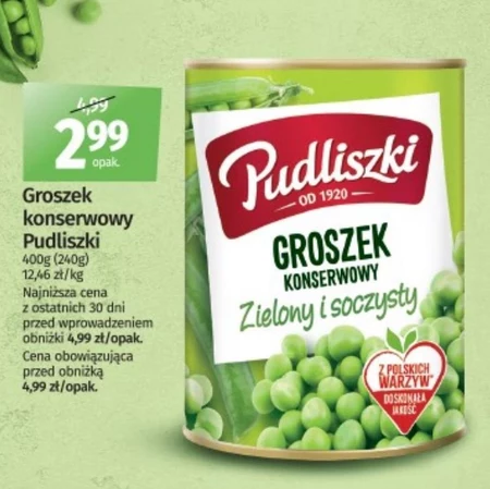 Pudliszki Groszek konserwowy 400 g