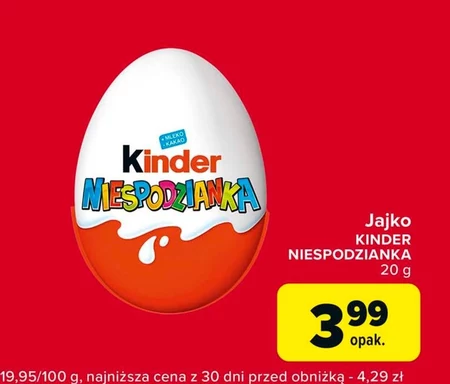 Kinder Niespodzianka Słodkie jajko z niespodzianką pokryte czekoladą mleczną 20 g