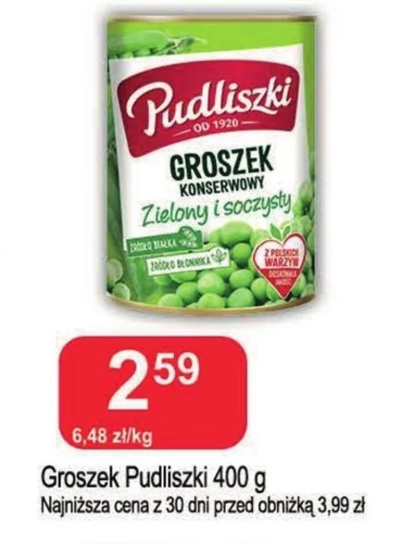 Pudliszki Groszek konserwowy 400 g