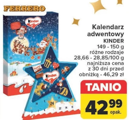 Kinder Kalendarz adwentowy 149 g (24 sztuki)