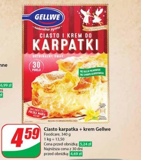 Gellwe Ciasto i krem do karpatki mieszanka do wypieku 340 g niska cena