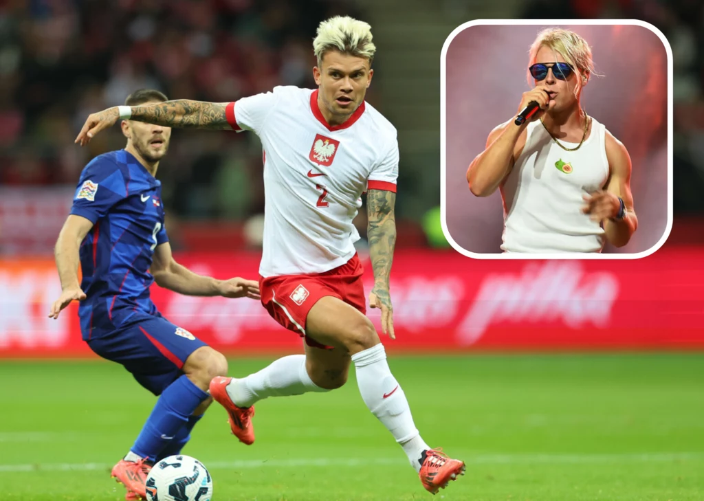Na zdjęciu piłkarz naszej reprezentacji Kamil Piątkowski, oraz polski artysta - "Skolim"r Na zdjęciu piłkarz naszej reprezentacji Kamil Piątkowski, oraz polski artysta - "Skolim"r