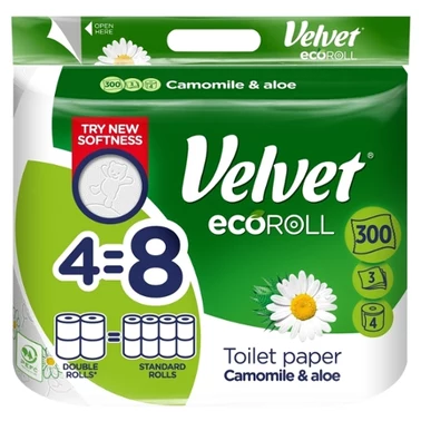 Velvet ecoRoll Camomile & Aloe Papier toaletowy 4 rolki - 0