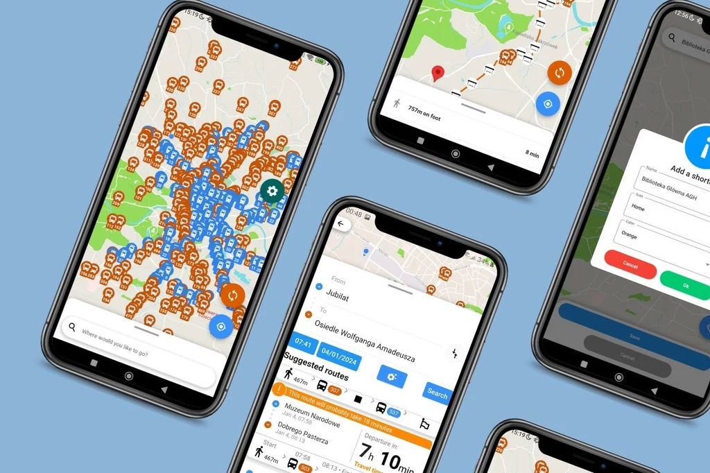 Aplikacja CityTransit pokazuje opóźnienia autobusów i tramwajów. Stworzyli ją studenci AGH.