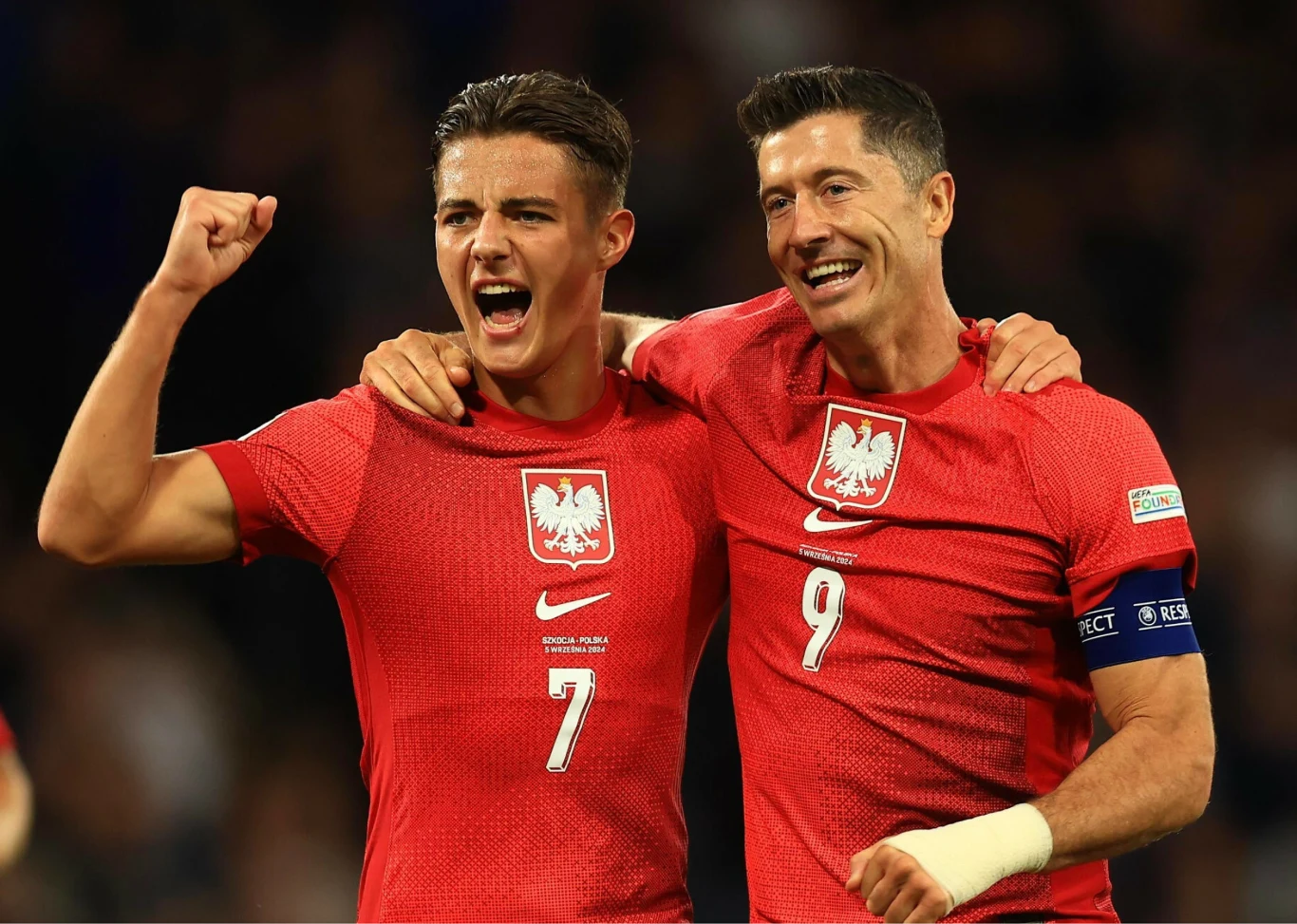 Kacper Urbański i Robert Lewandowski