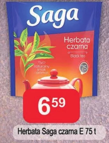 Saga Herbata czarna 105 g (75 torebek)