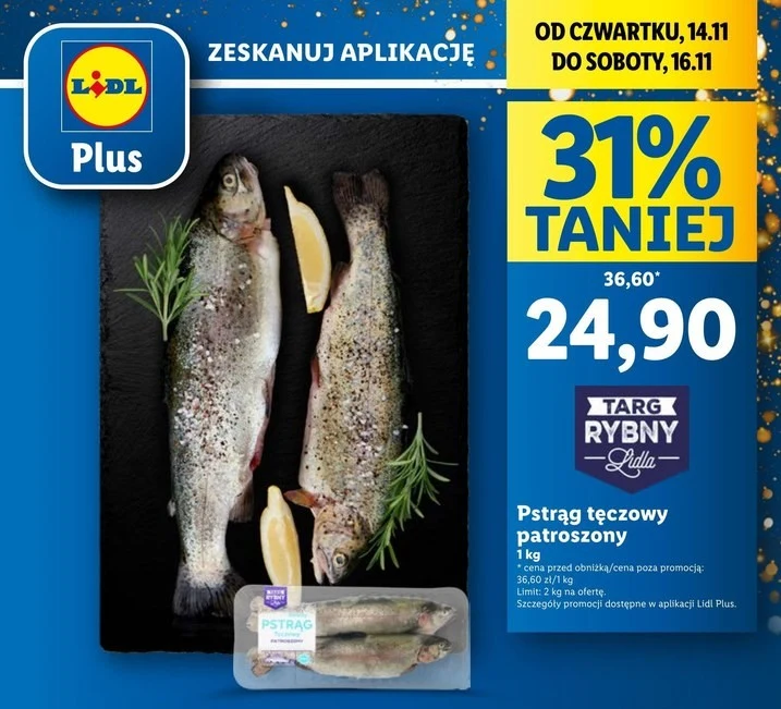 Pstrąg tęczowy 31% taniej w Lidlu 